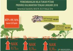 Perkembangan Nilai Tukar Petani Provinsi Kalimantan Tengah Januari 2018